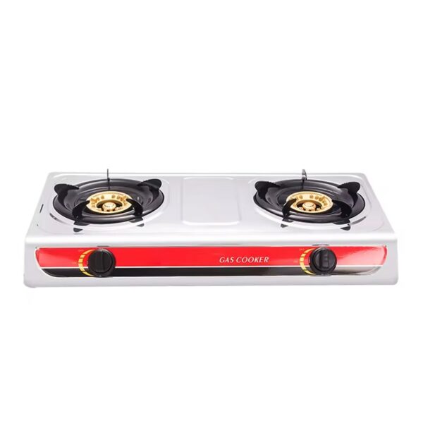 موقد غاز بشعلتين من الستانلس ستيل