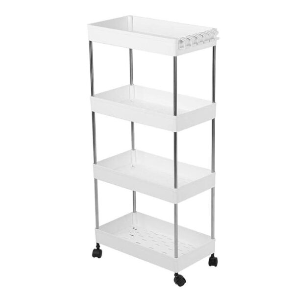 عربة تخزين دوَّارت من 4 طبقات (ابيض)