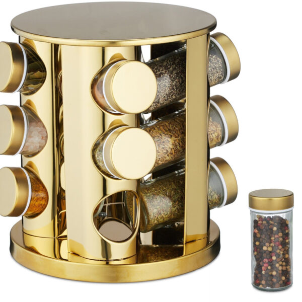 رف دوار ذهبي للتوابل والأعشاب