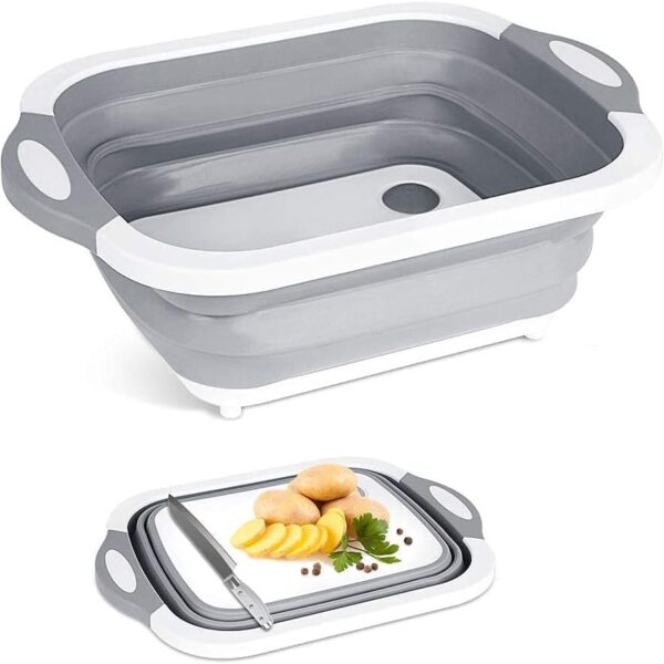 لوح تقطيع وسلة غسيل فواكه قابلة للطي