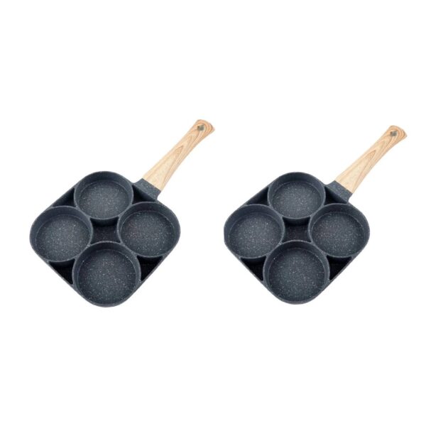 عرض قطعتين من طاسة قلي بـ4 فتحات دائرية مقاومة للالتصاق