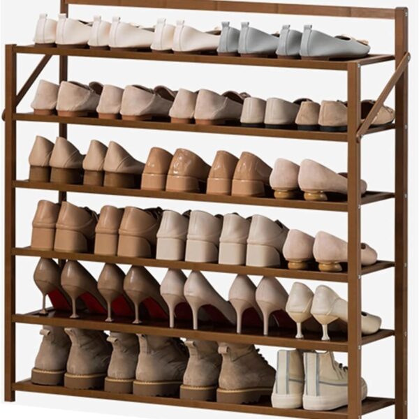 منظم الأحذية الخشبي القابل للطي متعدد الطوابق