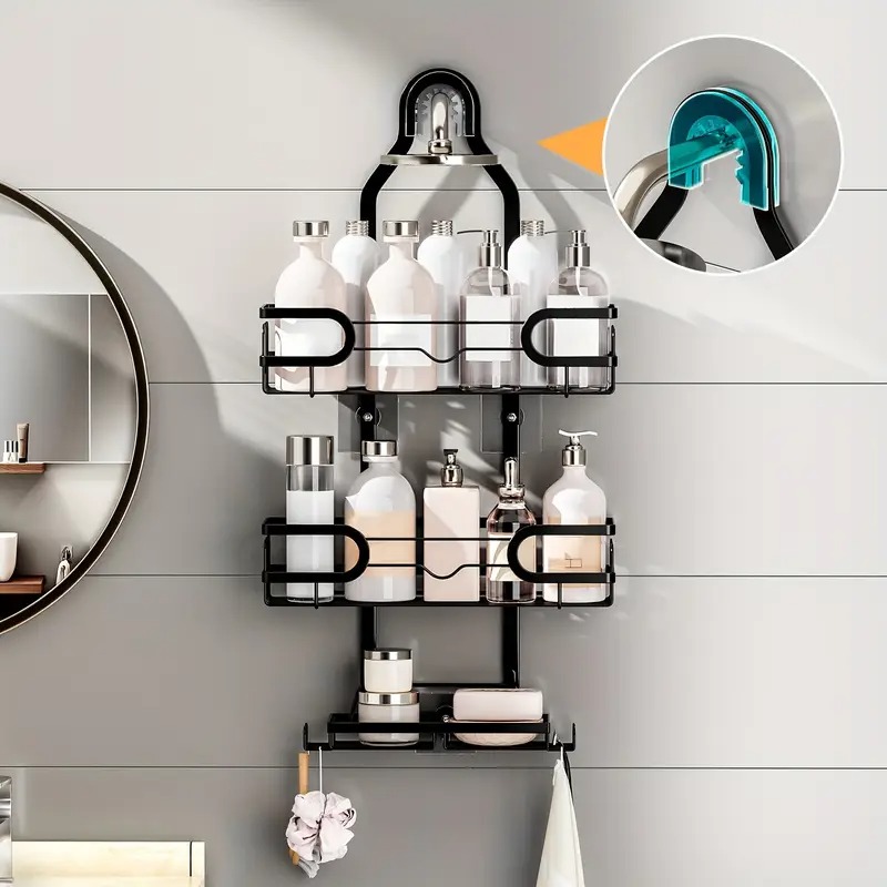 رف حمام معدني للتثبيت على الجدار - الصورة 4