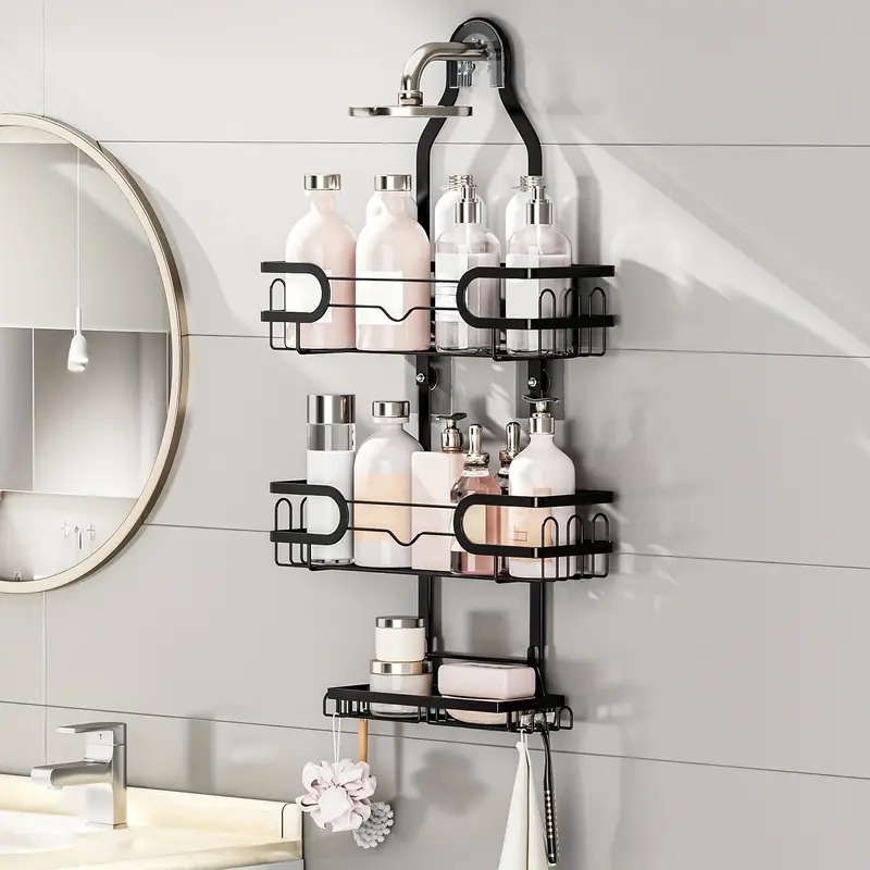 رف حمام معدني للتثبيت على الجدار - الصورة 2