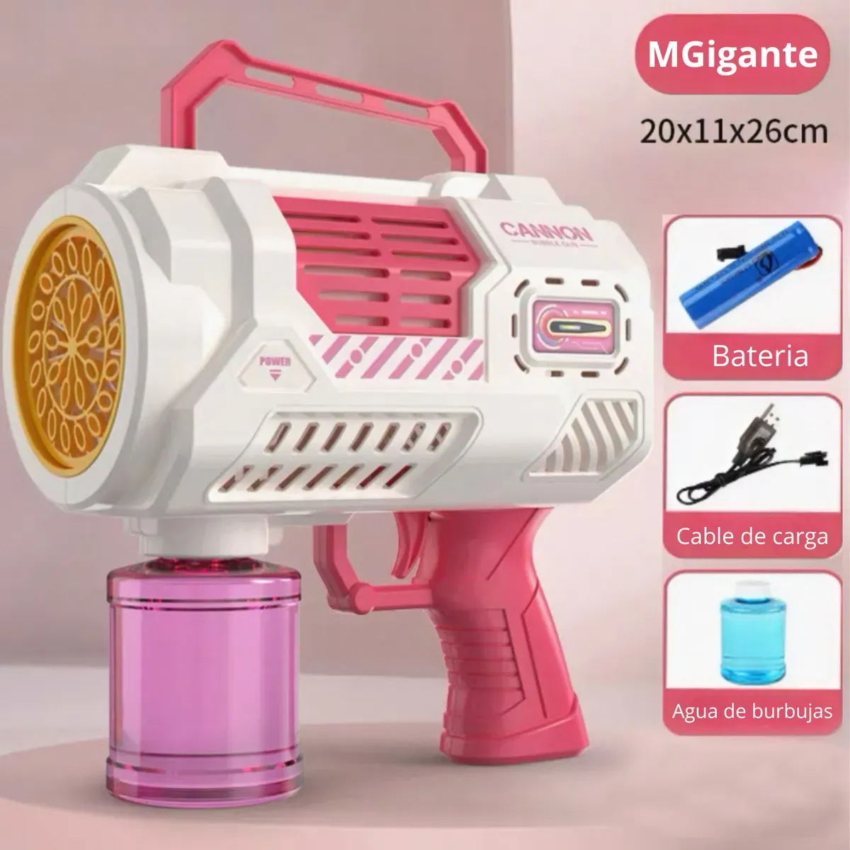 مسدس فقاعات بزجاجة مدمجة - الصورة 4