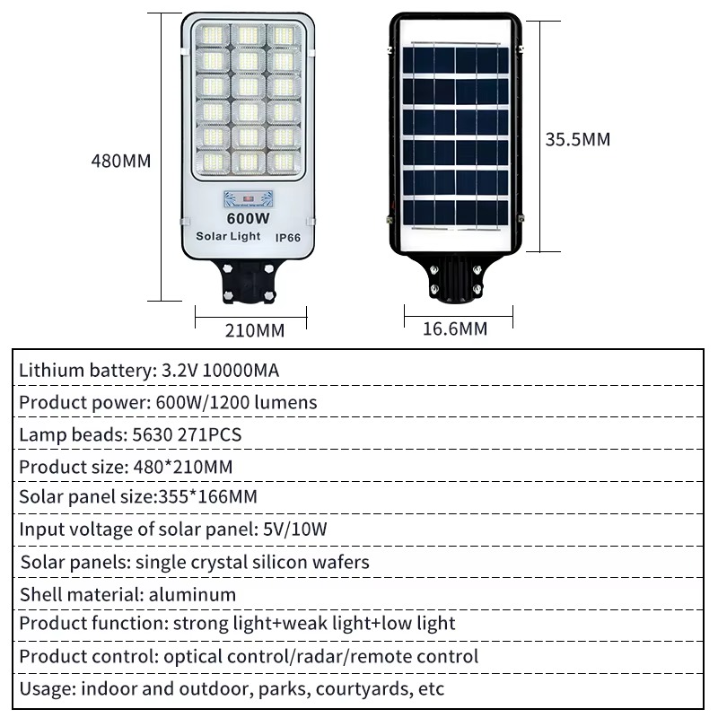 مصباح شارع يعمل بالطاقة الشمسية بقوة 1000 واط - الصورة 4