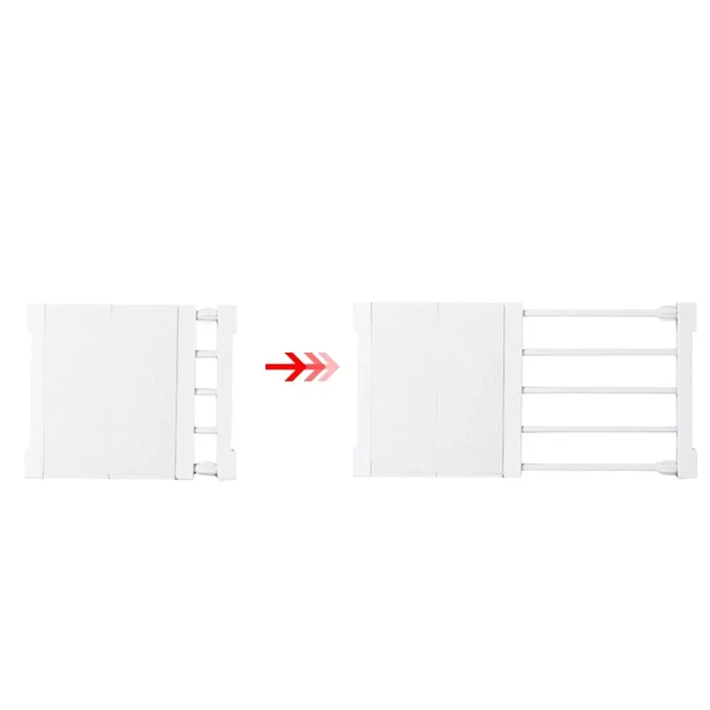 رف شد خزانة الملابس وقضيب قابل للتمديد والتعديل - الصورة 3