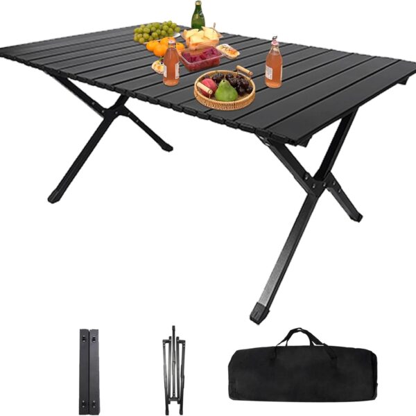 طاولة تخييم قابلة للطي من الفولاذ الكربوني مع حقيبة حمل