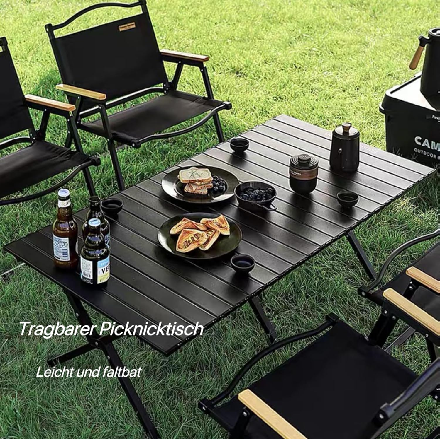 طاولة تخييم قابلة للطي من الفولاذ الكربوني مع حقيبة حمل - الصورة 2