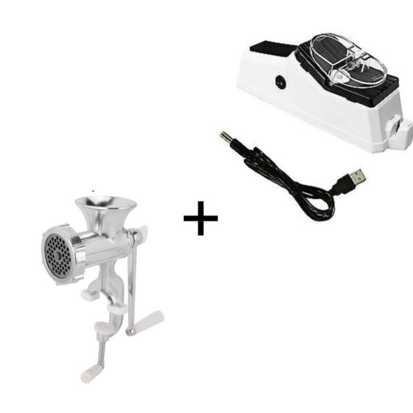 مفرمة لحوم يدوية + اداة شحذ سكاكين المطبخ USB