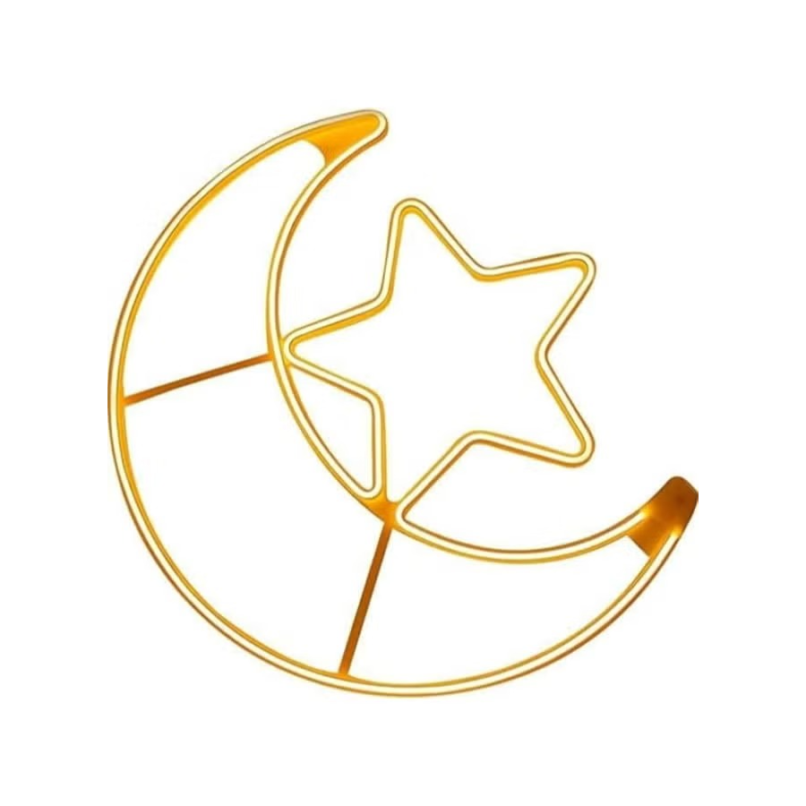 إضاءة LED ديكورية على شكل هلال ونجمة لرمضان