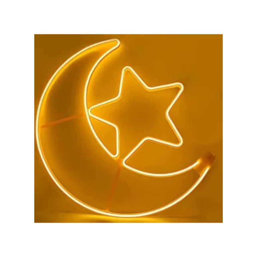 إضاءة LED ديكورية على شكل هلال ونجمة لرمضان الصورة 3