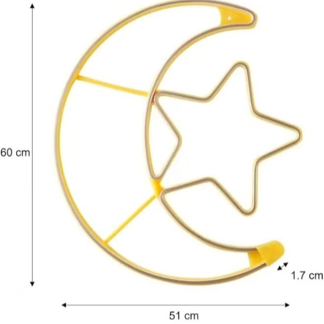 إضاءة LED ديكورية على شكل هلال ونجمة لرمضان الصورة 4