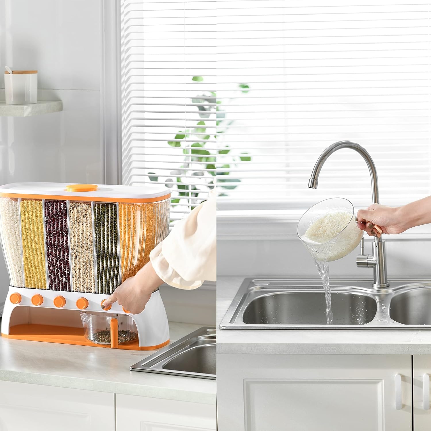 صندوق تخزين الطعام الجاف بـ6 أقسام الصورة 4