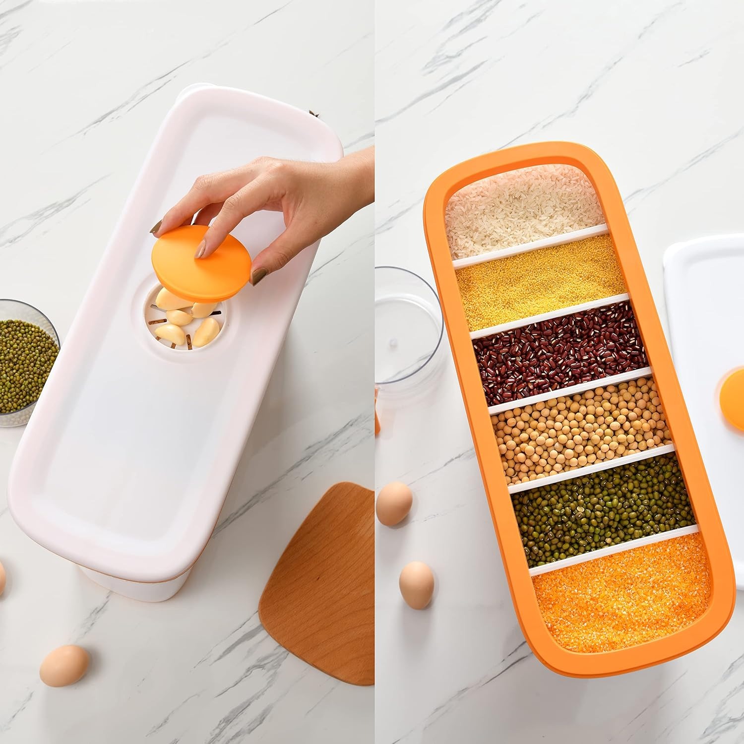 صندوق تخزين الطعام الجاف بـ6 أقسام الصورة 5